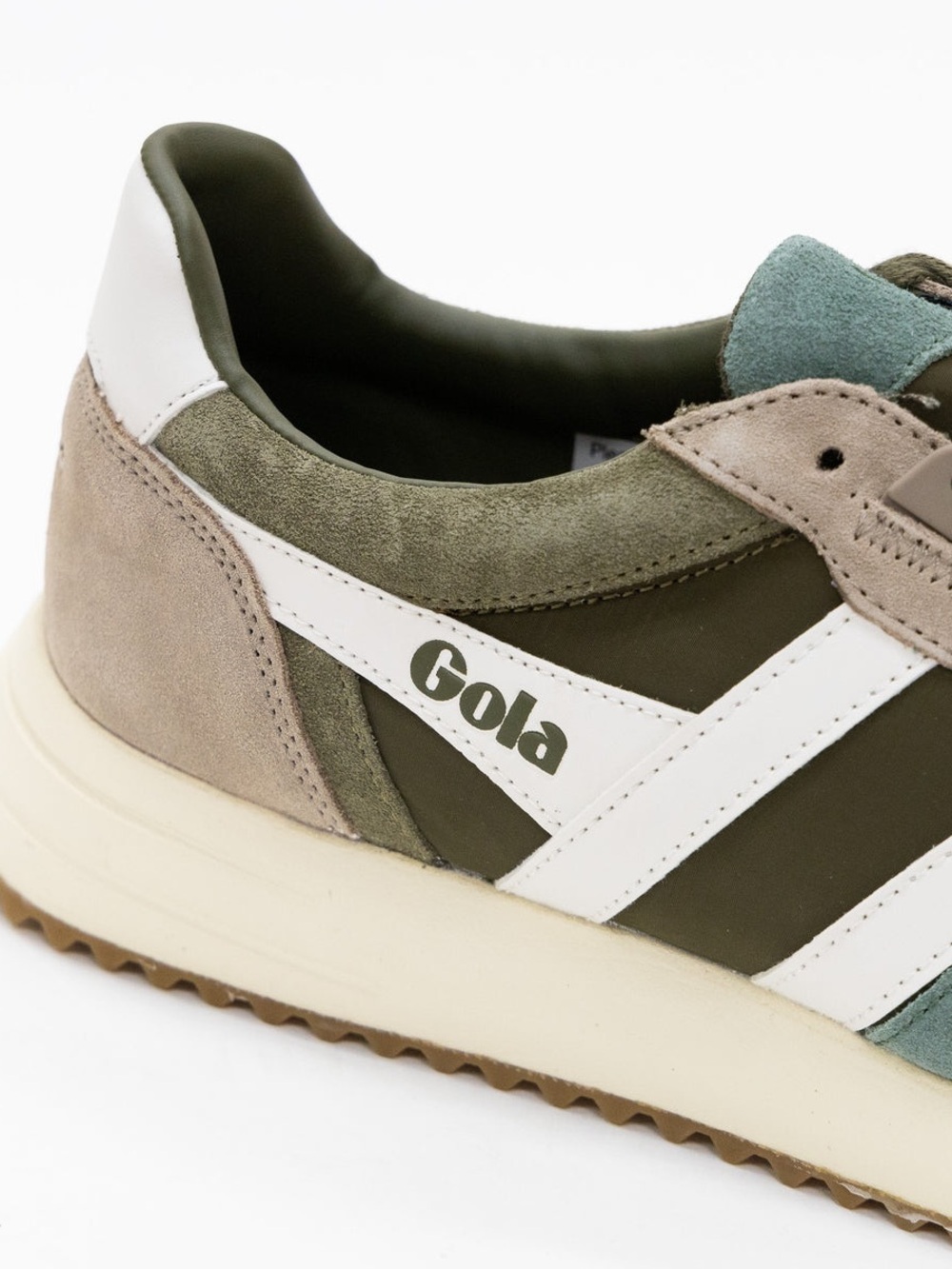 Gola Women’s Olive, Beige & Teal Retro Trainer Sneakers - Picture 4 of 14